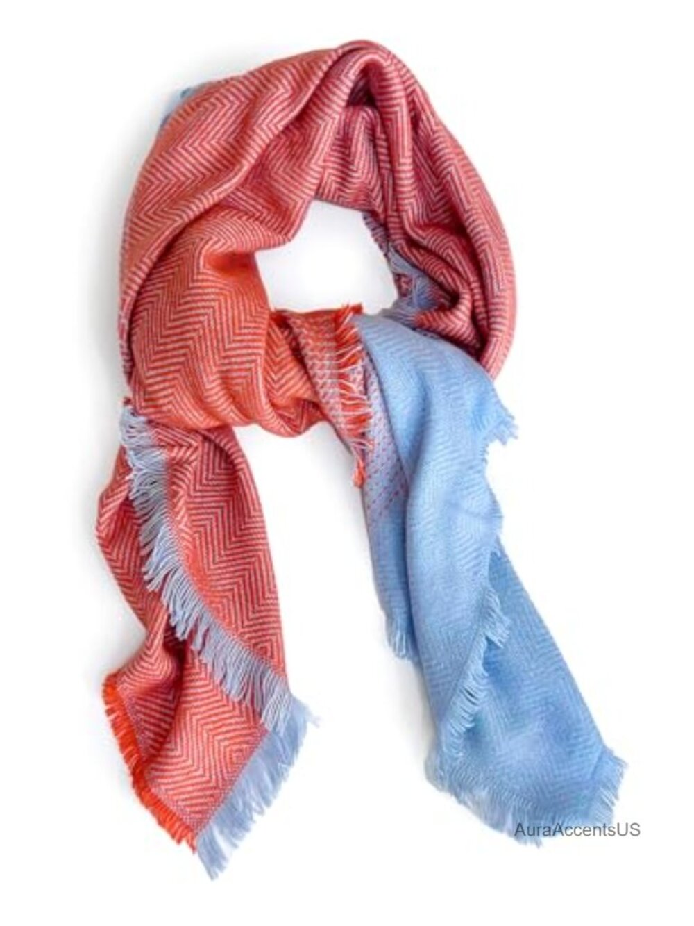 Reversible Cashmere-Feel Acrylic Blanket Scarf Herringbone Wrap Fringe